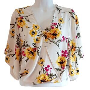 Express V-Neck Floral Print Top